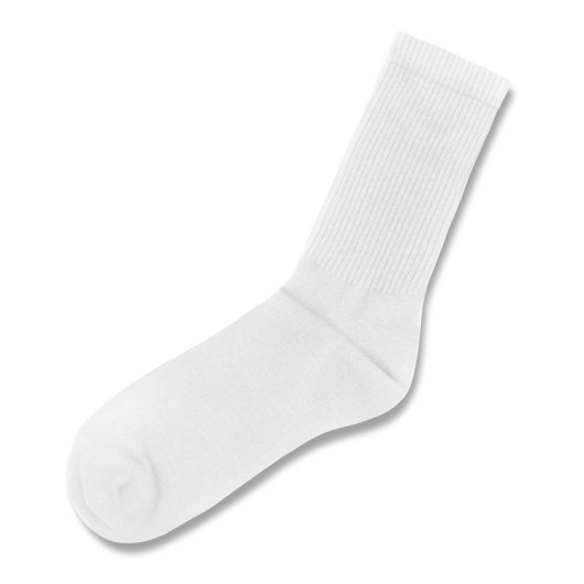 Embroidered Crew Socks White